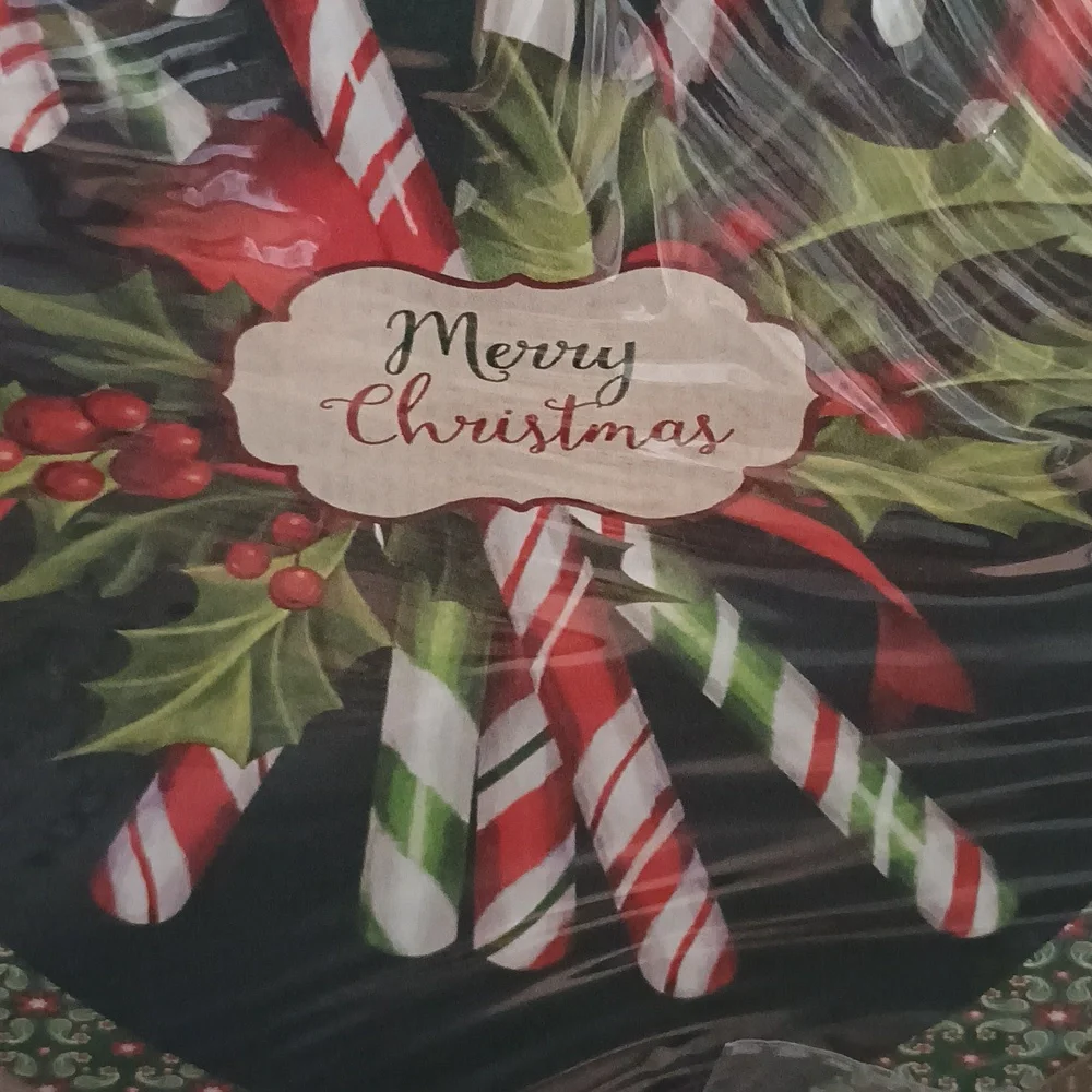 NIP Festive Candy Cane Christmas Sign Metal